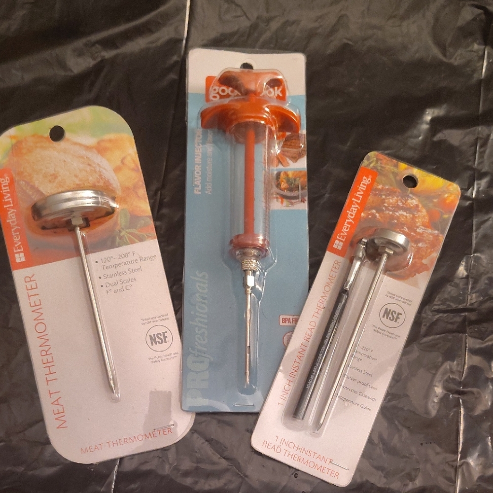Kitchen Cooking Thermometer & Injector Set (3pc)